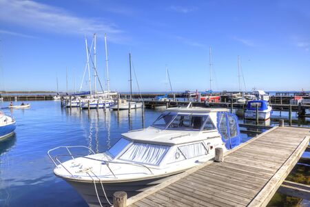 Drager, Denmark - May 02.2013: Yacht parking in a bay near the village of Dragerのeditorial素材