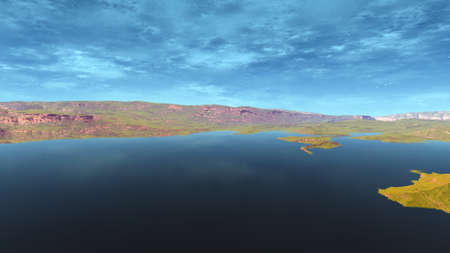 Landscape of stranger planet. 3D illustrationの写真素材