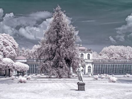 MOSCOW, RUSSIA - July 15.2011: Kuskovo. An ancient palace complex and the park of Count Sheremetyev. Infrared photographyのeditorial素材