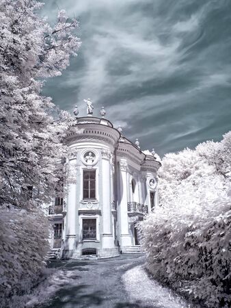 MOSCOW, RUSSIA - July 15.2011: Kuskovo. An ancient palace complex and the park of Count Sheremetyev. Infrared photographyのeditorial素材