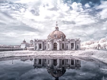 MOSCOW, RUSSIA - July 15.2011: Kuskovo. An ancient palace complex and the park of Count Sheremetyev. Infrared photographyのeditorial素材