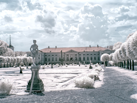 MOSCOW, RUSSIA - July 15.2011: Kuskovo. An ancient palace complex and the park of Count Sheremetyev. Infrared photographyのeditorial素材
