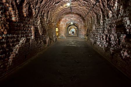 KALININGRAD, RUSSIA - April 30.2018: Branch of the Kaliningrad Regional Museum of History and Art Fort No.5. Postern. Inside viewのeditorial素材
