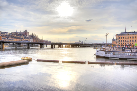 STOCKHOLM, SWEDEN - May 04.2013: City Embankment in the historic center of the cityのeditorial素材