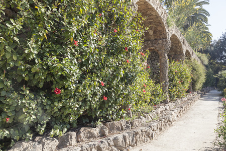 Park Guell in Barcelona, Spain. Park was designed by Gaudi and built in 1900 to 1914のeditorial素材