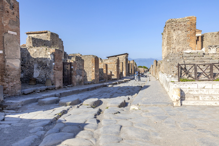 ITALY, POMPEII - May 02.2012: Ancient Roman city near Naples, in the Campania region, buried under a layer of volcanic ash as a result of the eruption of Vesuvius in the second half of October 79 AD. e.のeditorial素材