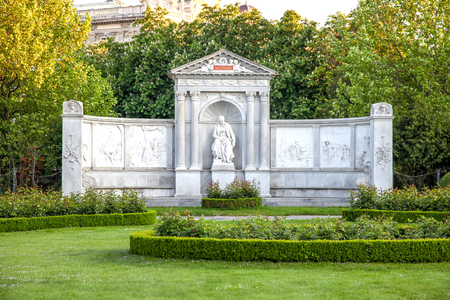 VIENNA, AUSTRIA - May 05.2011: Monument to the famous poet and playwright Franz Grillparzer in the park Folksgartenのeditorial素材