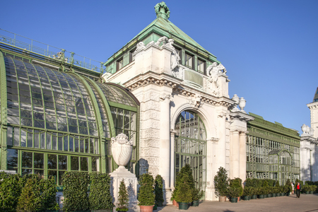 VIENNA, AUSTRIA - May 05.2011: Butterfly House. The building of the palace complex Hovburg, in which tropical butterflies liveのeditorial素材