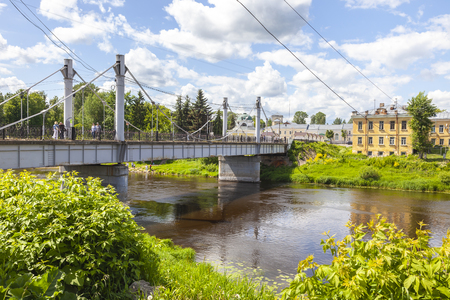 TORZHOK, RUSSIA - June 02.2019: The ancient Russian city of Torzhok on the river Tvertsaのeditorial素材
