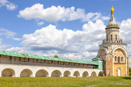 City Torzhok. Watchtower and monastery wall in the territory of the oldest Orthodox Borisoglebsky monasteryのeditorial素材