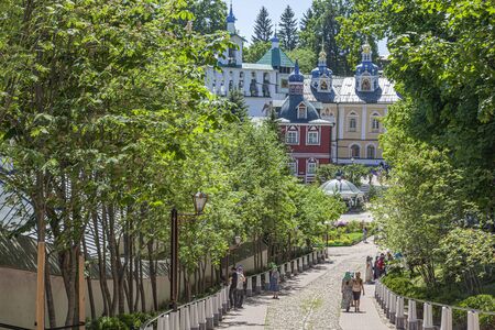 Holy Dormition Pskovo-Pechersky Monastery (Pskov-Caves Monastery). Descent the Bloody pathの写真素材