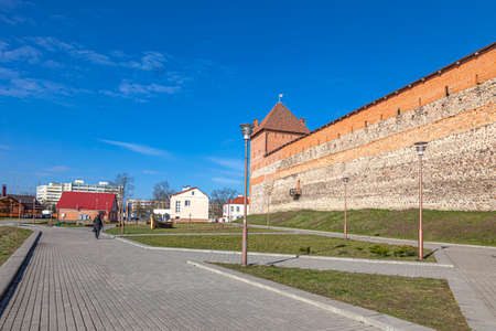 Lida castle. A fourteenth century citadel in the city of Lida. Republic of Belarusのeditorial素材