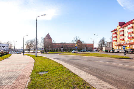 LIDA, REPUBLIC OF BELARUS - March 12.2020: The main city attraction. Ancient Lida Castleのeditorial素材