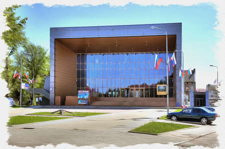 Picture from a photo. Oil paint. Imitation. Illustration. Municipal Autonomous Cultural Institution Center for Culture and Leisure in Sovetsk cityの写真素材