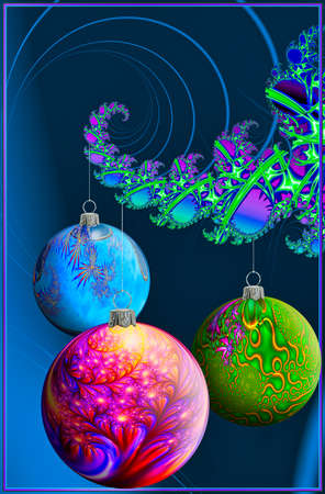 Fractal with Christmas balls. Computer graphics. Illustrationの写真素材