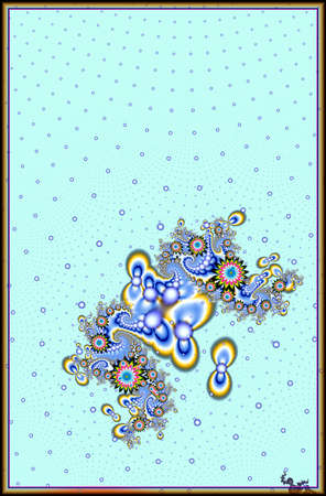 Texture in the frame of the picture. Abstract fractal. Computer graphics. Illustration. Flowersの写真素材