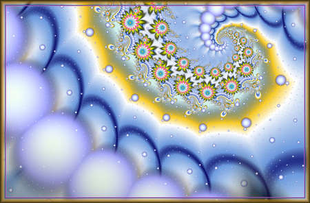 Texture in the frame of the picture. Abstract fractal. Computer graphics. Illustration. Flowersの写真素材
