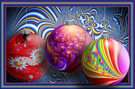 Fractal with Christmas balls. Computer graphics. Illustrationの写真素材