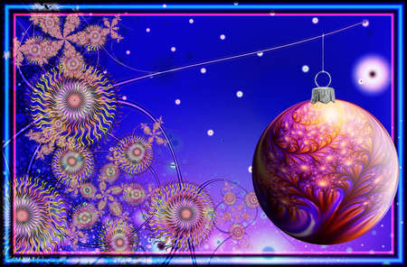 Fractal with Christmas balls. Computer graphics. Illustrationの写真素材