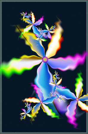 Texture in the frame of the picture. Abstract fractal. Computer graphics. Illustration. Flowersの写真素材