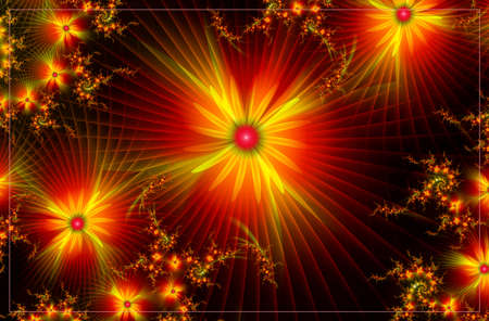 Texture in the frame of the picture. Abstract fractal. Computer graphics. Illustration. Flowersの写真素材