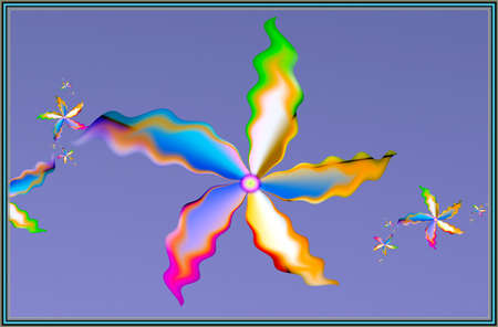 Texture in the frame of the picture. Abstract fractal. Computer graphics. Illustration. Flowersの写真素材