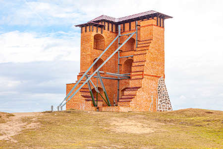 The ruins of the Navahrudak Castle. One of the key strongholds and the most powerful fortress in the Grand Duchy of Lithuania from the 13th to the 17th centuries. Republic of Belarusの写真素材