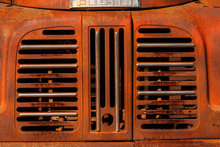 Rusty Grille of an Old Austin Truck
