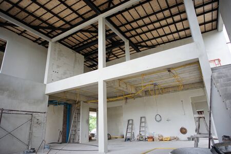Perspective interior modern design of house under construction.の写真素材
