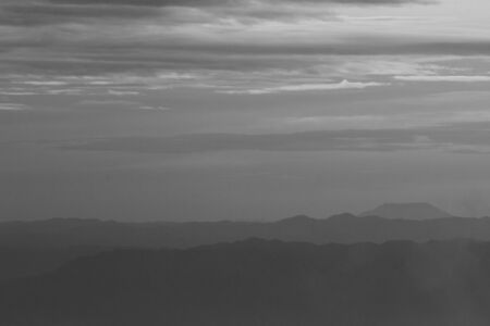Mountain soft fog scenic sunrise morning at Phutabberkの写真素材