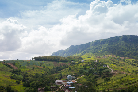 Small village mountain,hamlet, select focusの写真素材