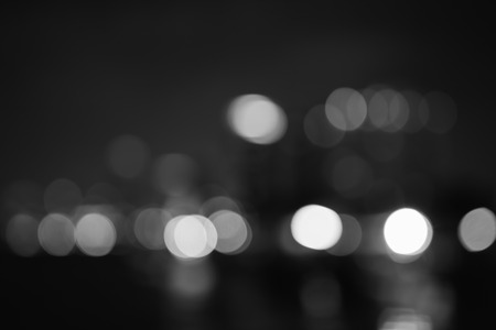 Night city abstract bokeh background,black and white.の写真素材