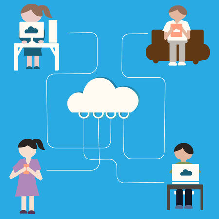 cloud computing conceptのイラスト素材