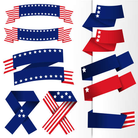 USA flag bannerのイラスト素材