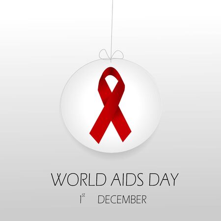 world aids day with red ribbonのイラスト素材