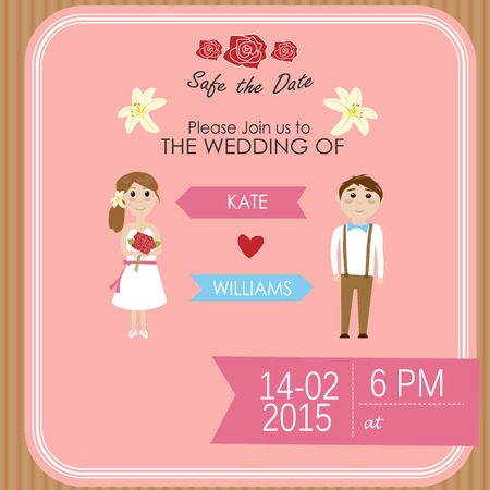 wedding card on hipster styleのイラスト素材