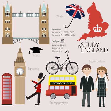 Study in Englandのイラスト素材