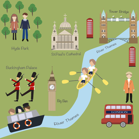 London map in cartoon styleのイラスト素材