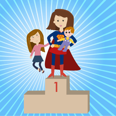 My mom is a super heroのイラスト素材