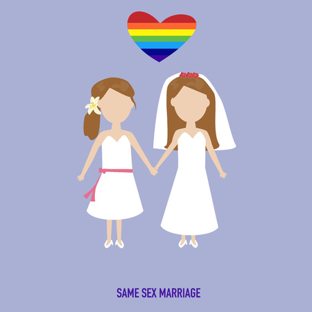 People in the wedding suit in same sex marriage event.illustrator EPS10.のイラスト素材
