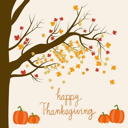 Happy Thanks giving with pumpkins hand lettering.のイラスト素材