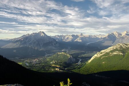 Spectacular view of the valley around Banff Gondola in the Rocky Mountains, Banff National Park,...