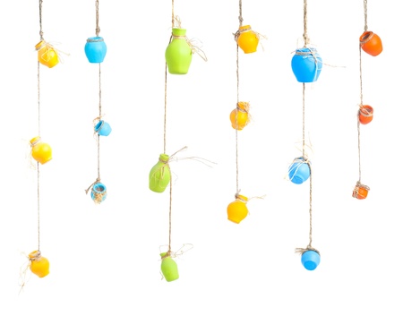 goup of pots, isolated on whiteの写真素材