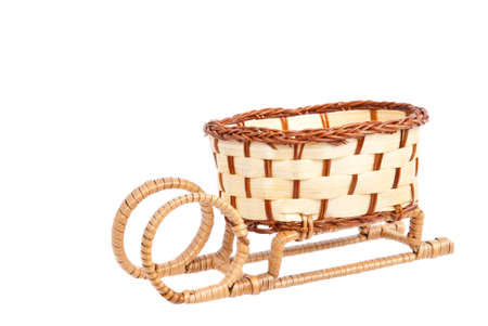 a basket, isolated on whiteの写真素材