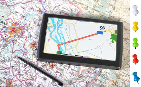 a gps navigator, map and POI