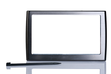 a GPS navigator, isolated on whiteの写真素材