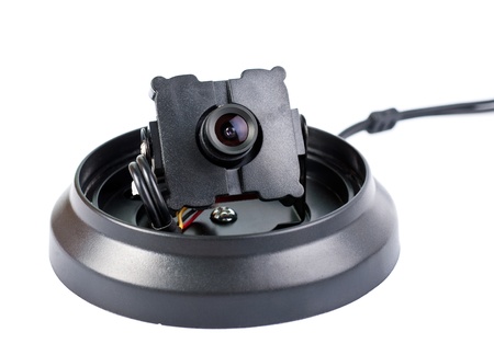 Surveillance camera isolated on white
