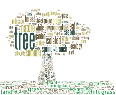 a symbol of tree is composed of text keywordsの写真素材