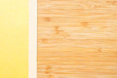 texture paper with ribbon and wooden desk with copy space