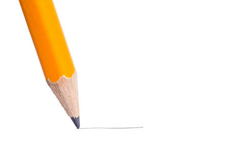 a orange pencil  on white backgroundの写真素材